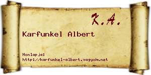 Karfunkel Albert névjegykártya